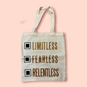 “Limitless, Fearless, Relentless” Large Tote Bag